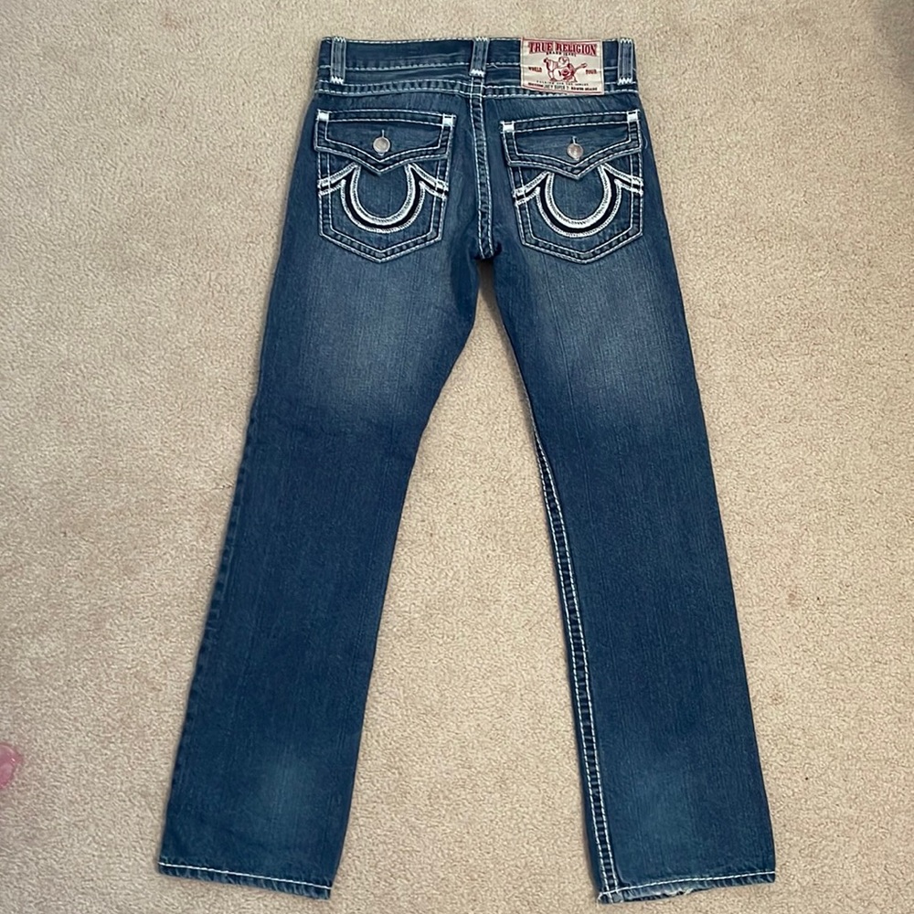 True religion jeans dark blue with white stitch size 30